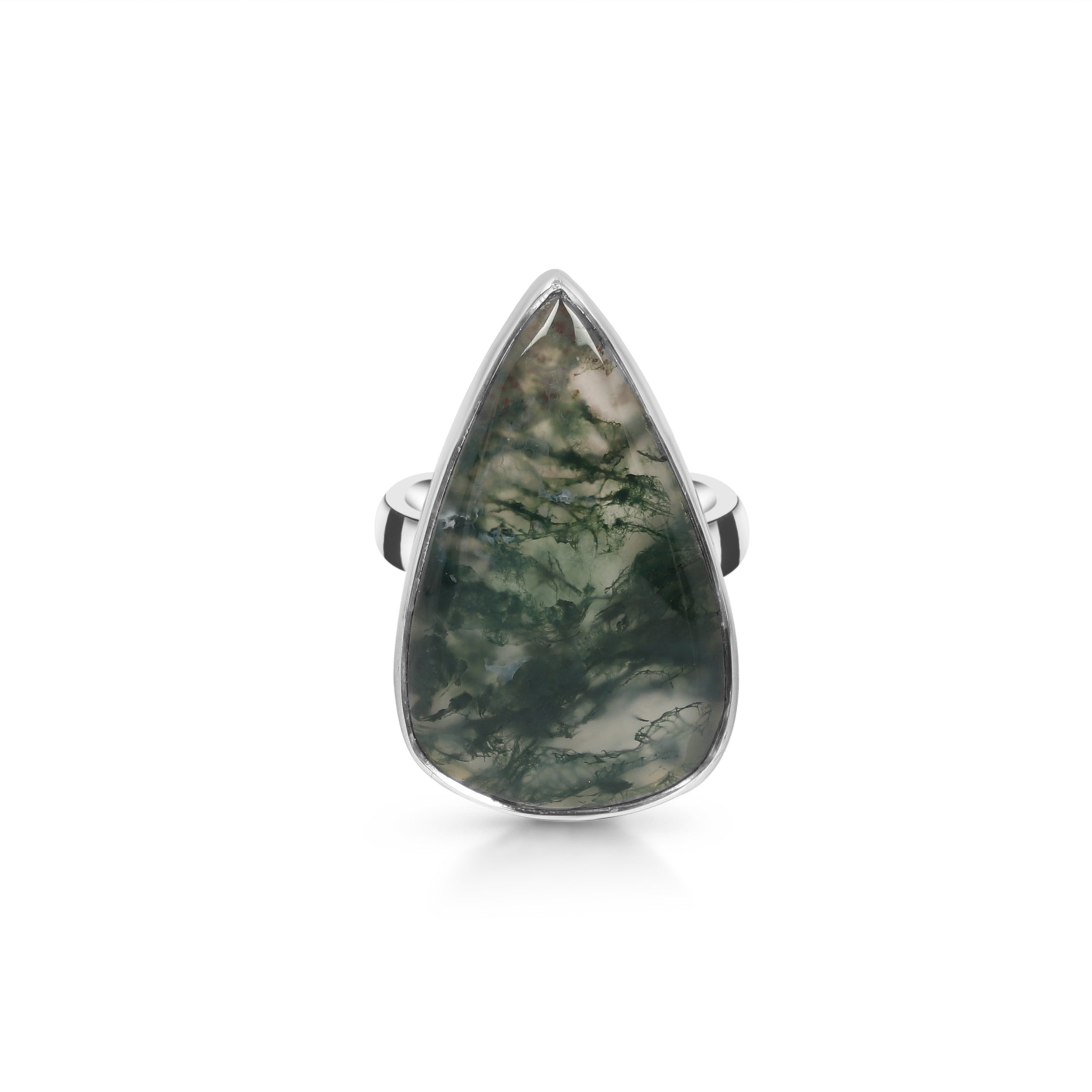 Moss Agate Adjustable Ring-(MOA-R-9.)